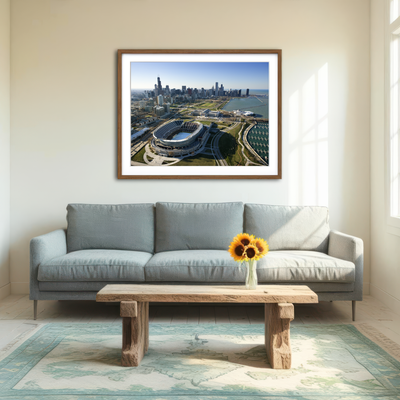 AUTO-MOCKUP ROOM | Aerial view of Chicago - Soldier Field Wall Art