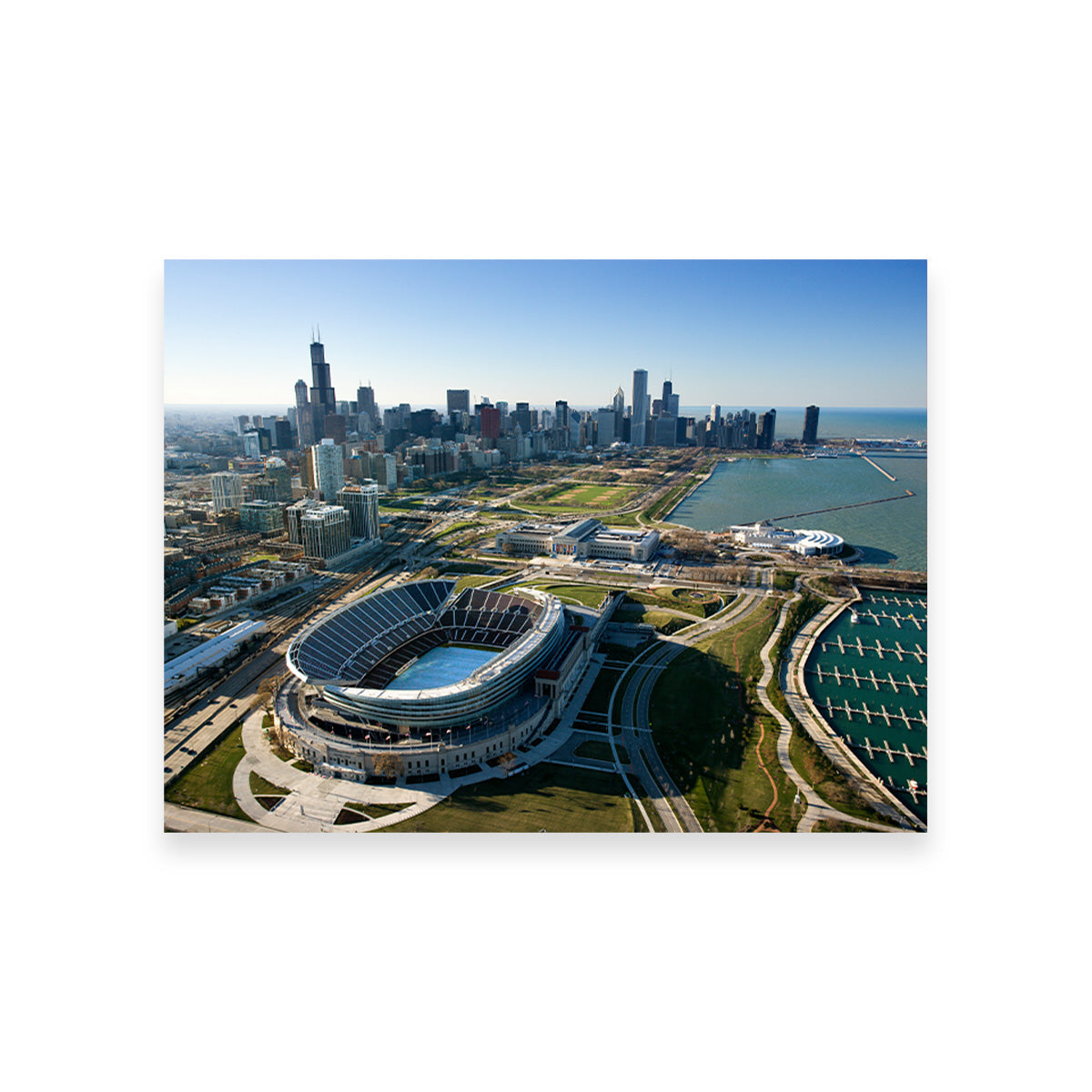 Aerial view of Chicago - Soldier Field