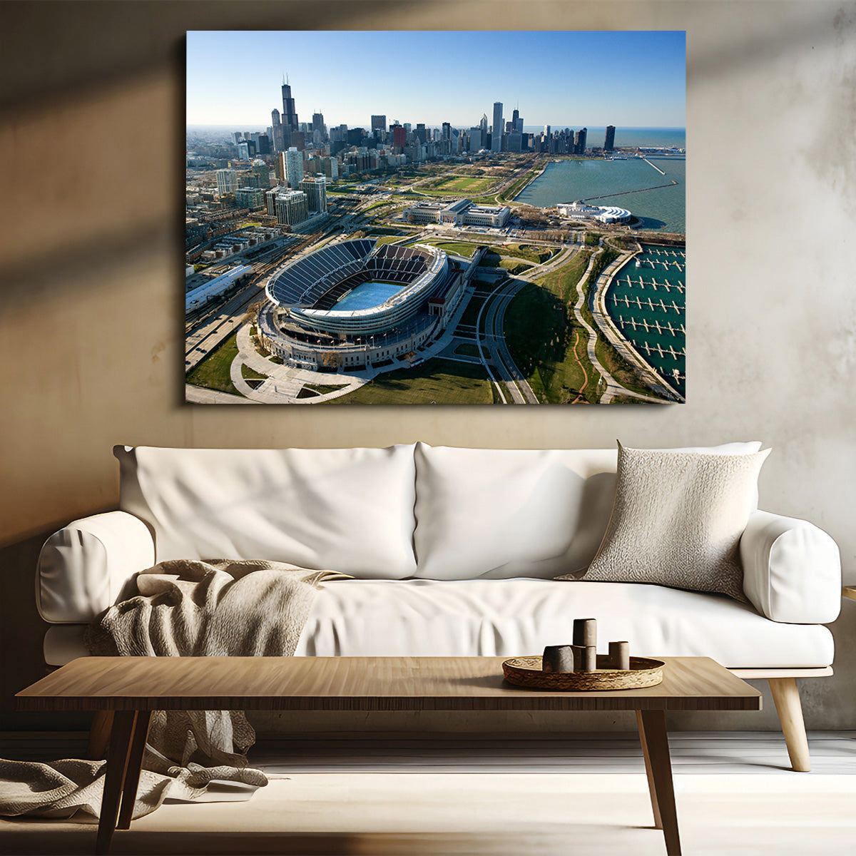 Aerial view of Chicago - Soldier Field