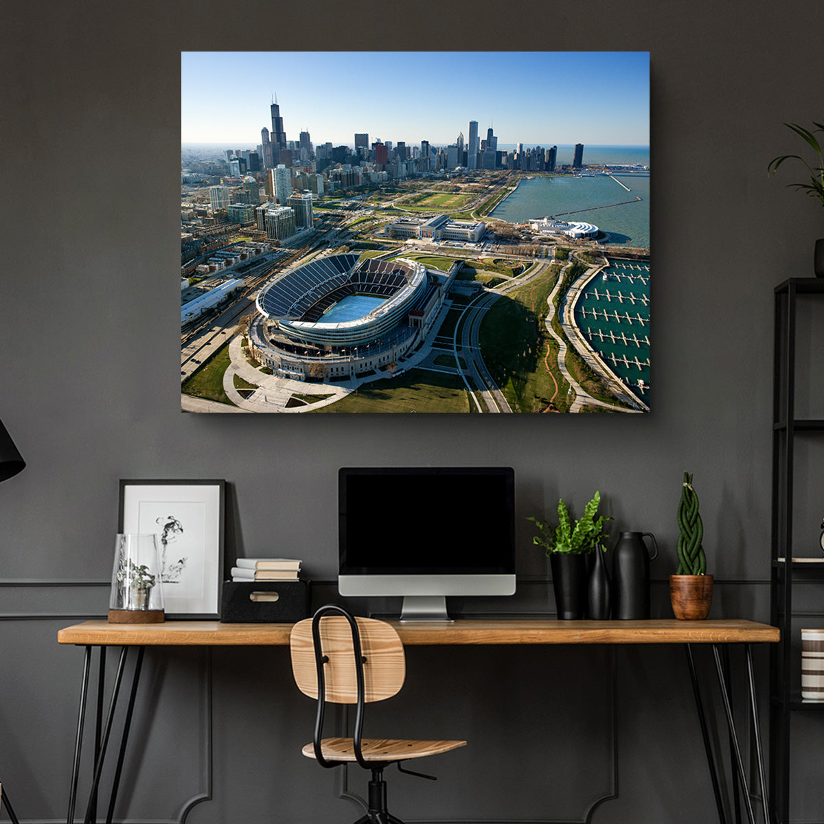 Aerial view of Chicago - Soldier Field