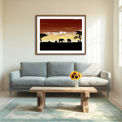 AUTO-MOCKUP ROOM | African Sunset Wall Art