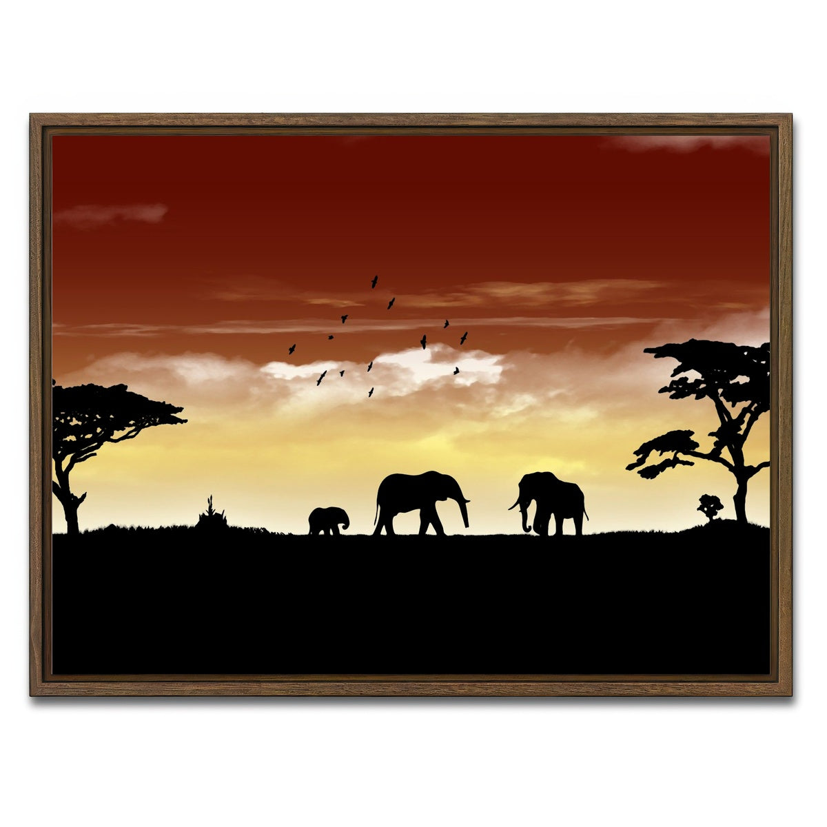 AUTO-MOCKUP WHITE | African Sunset | 1 Piece | Walnut Framed Canvas | group=4x3