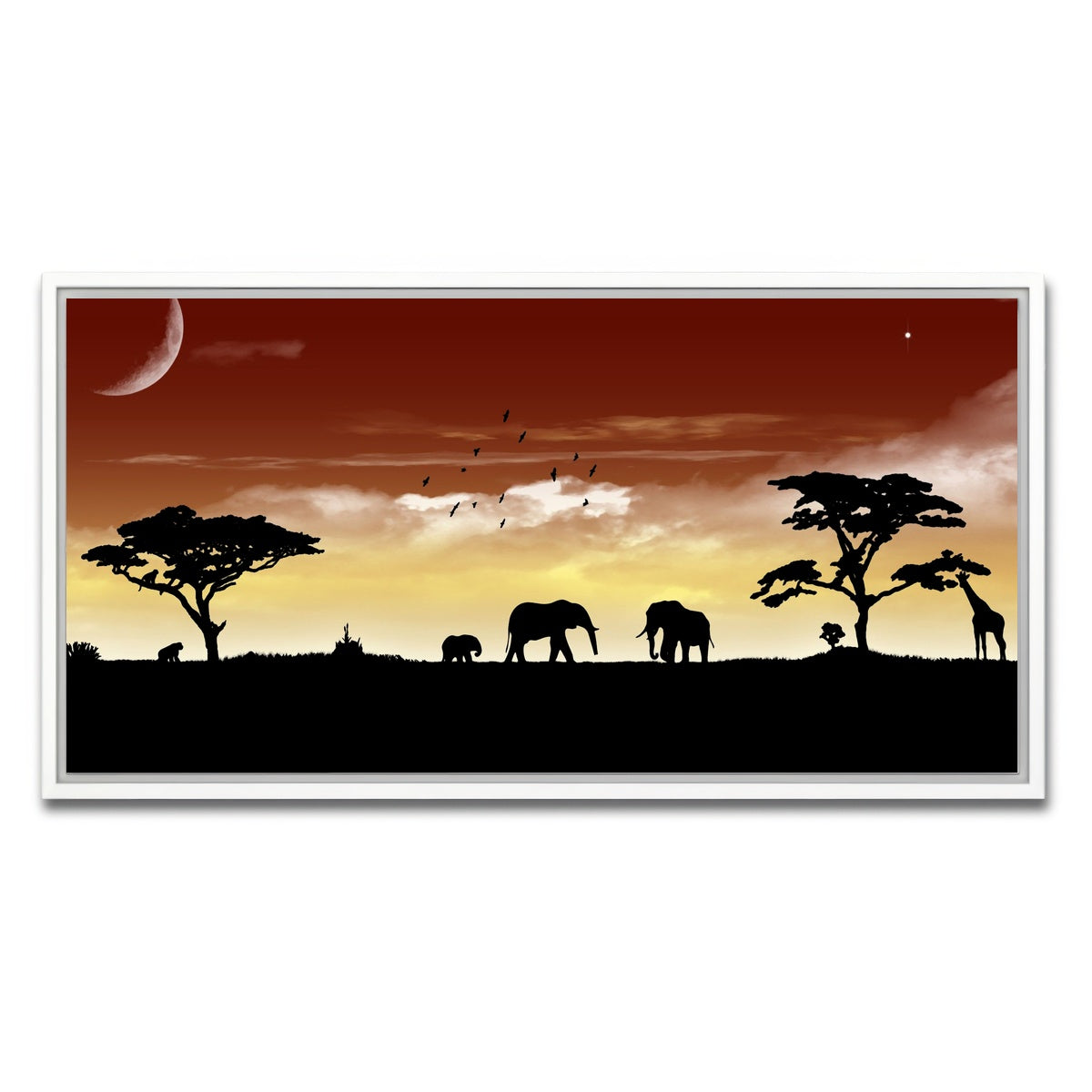 AUTO-MOCKUP WHITE | African Sunset | 1 Piece | White Framed Canvas | group=2x1