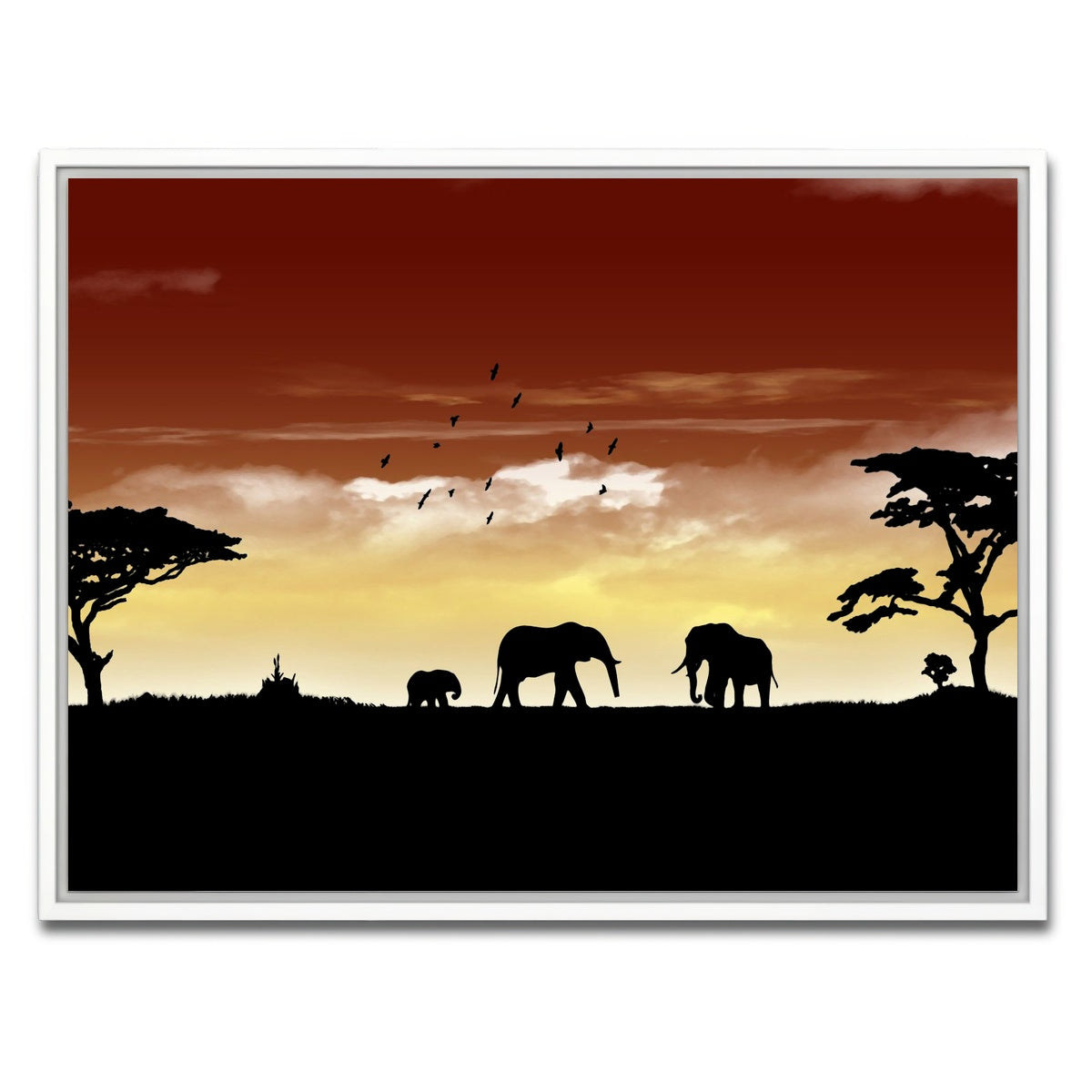 AUTO-MOCKUP WHITE | African Sunset | 1 Piece | White Framed Canvas | group=4x3