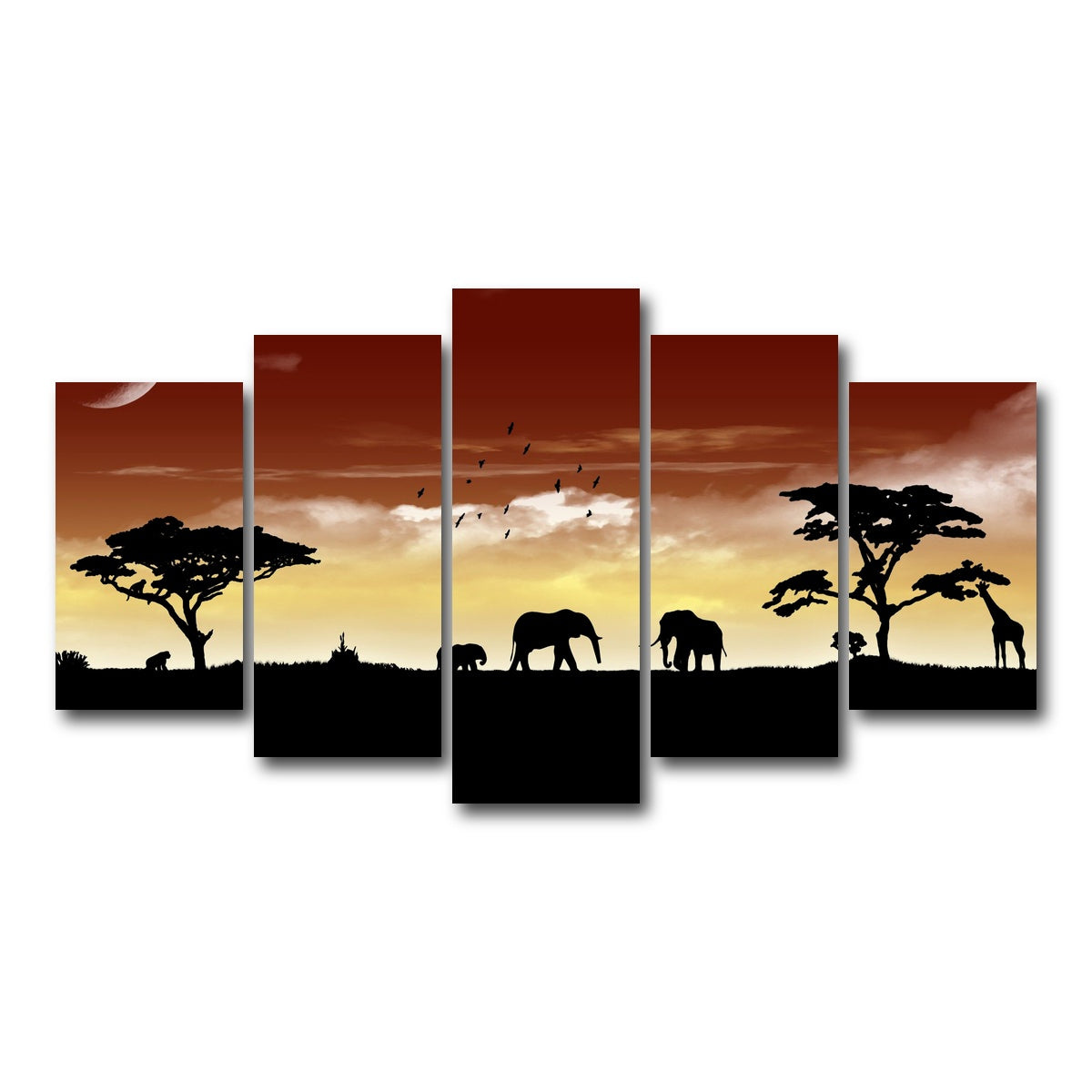 AUTO-MOCKUP WHITE | African Sunset | 5 Piece | Gallery Wrap Canvas | group=5_normal