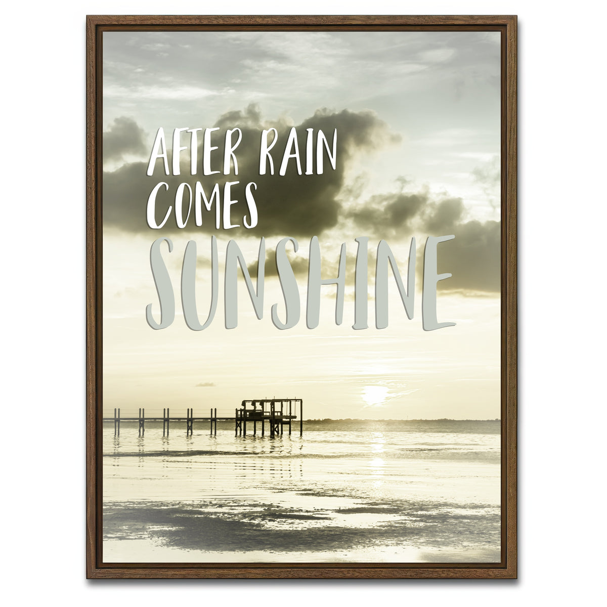 AUTO-MOCKUP WHITE | After rain comes sunshine | 1 Piece | Walnut Framed Canvas | group=3x4