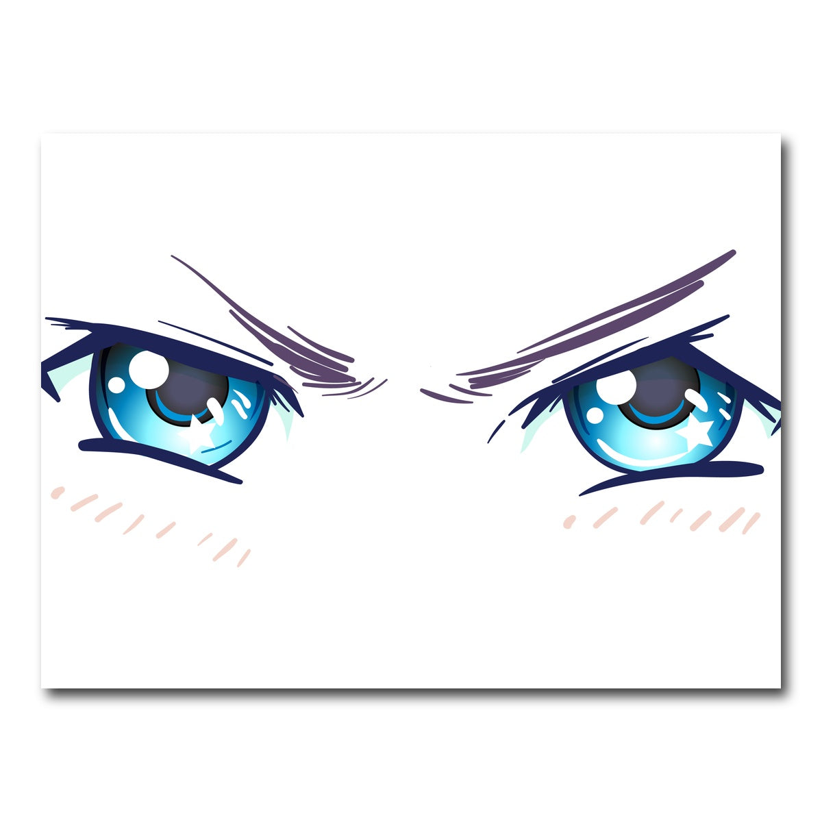 AUTO-MOCKUP WHITE | Aggressive Anime Eyes | 1 Piece | Gallery Wrap Canvas | group=4x3