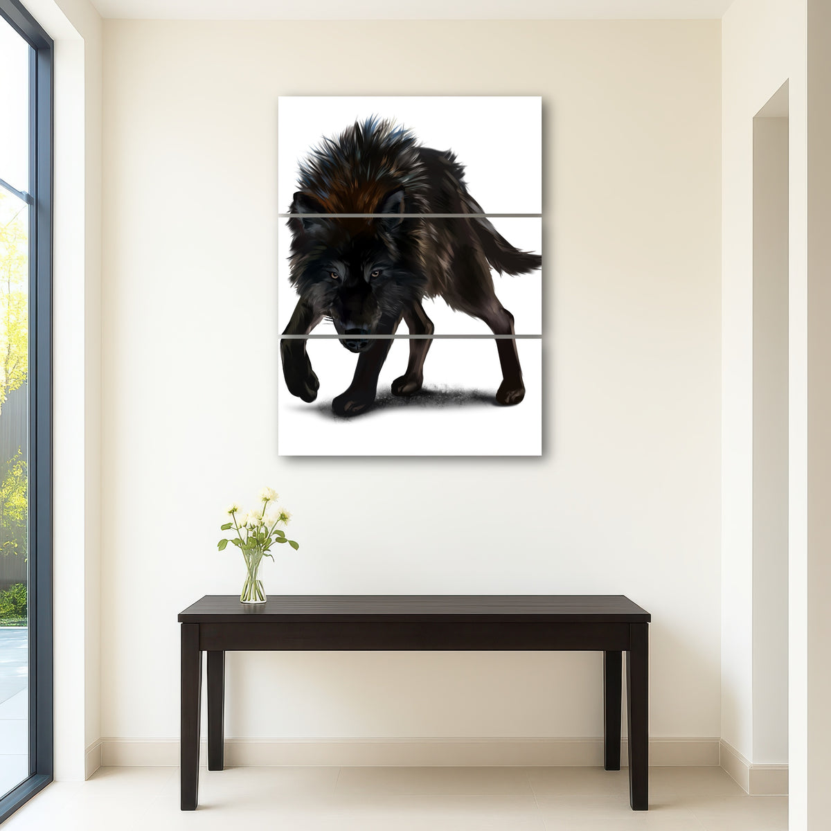 AUTO-MOCKUP ROOM | Aggressive black wolf