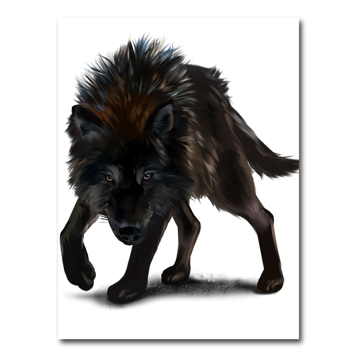 AUTO-MOCKUP WHITE | Aggressive black wolf | 1 Piece | Gallery Wrap Canvas | group=3x4