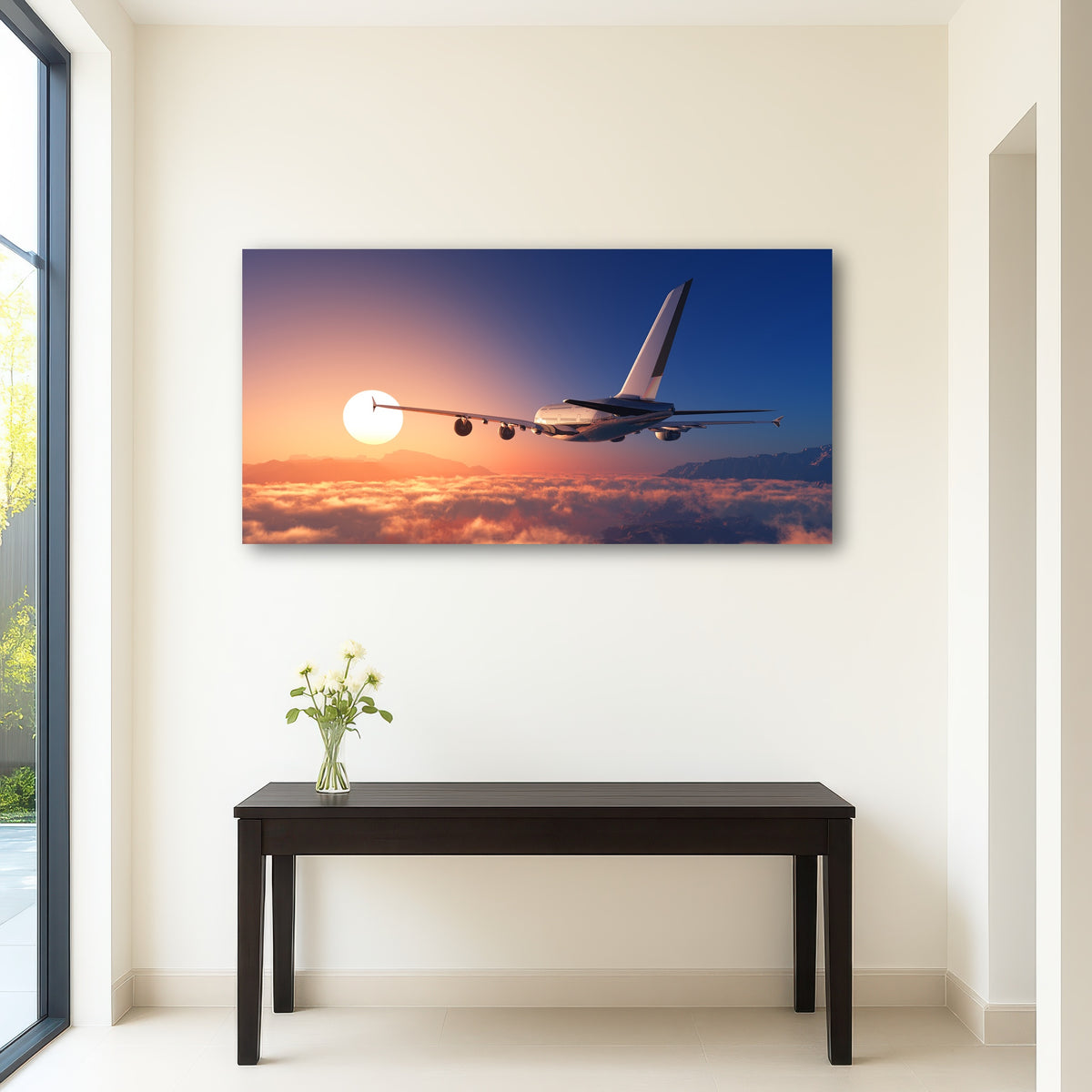 AUTO-MOCKUP ROOM | Airplane above the clouds