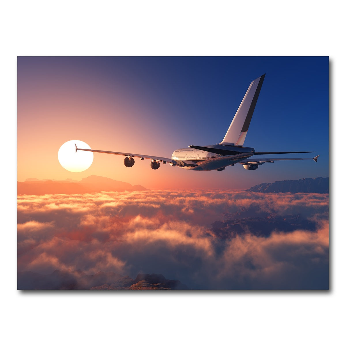 AUTO-MOCKUP WHITE | Airplane above the clouds | 1 Piece | Gallery Wrap Canvas | group=4x3