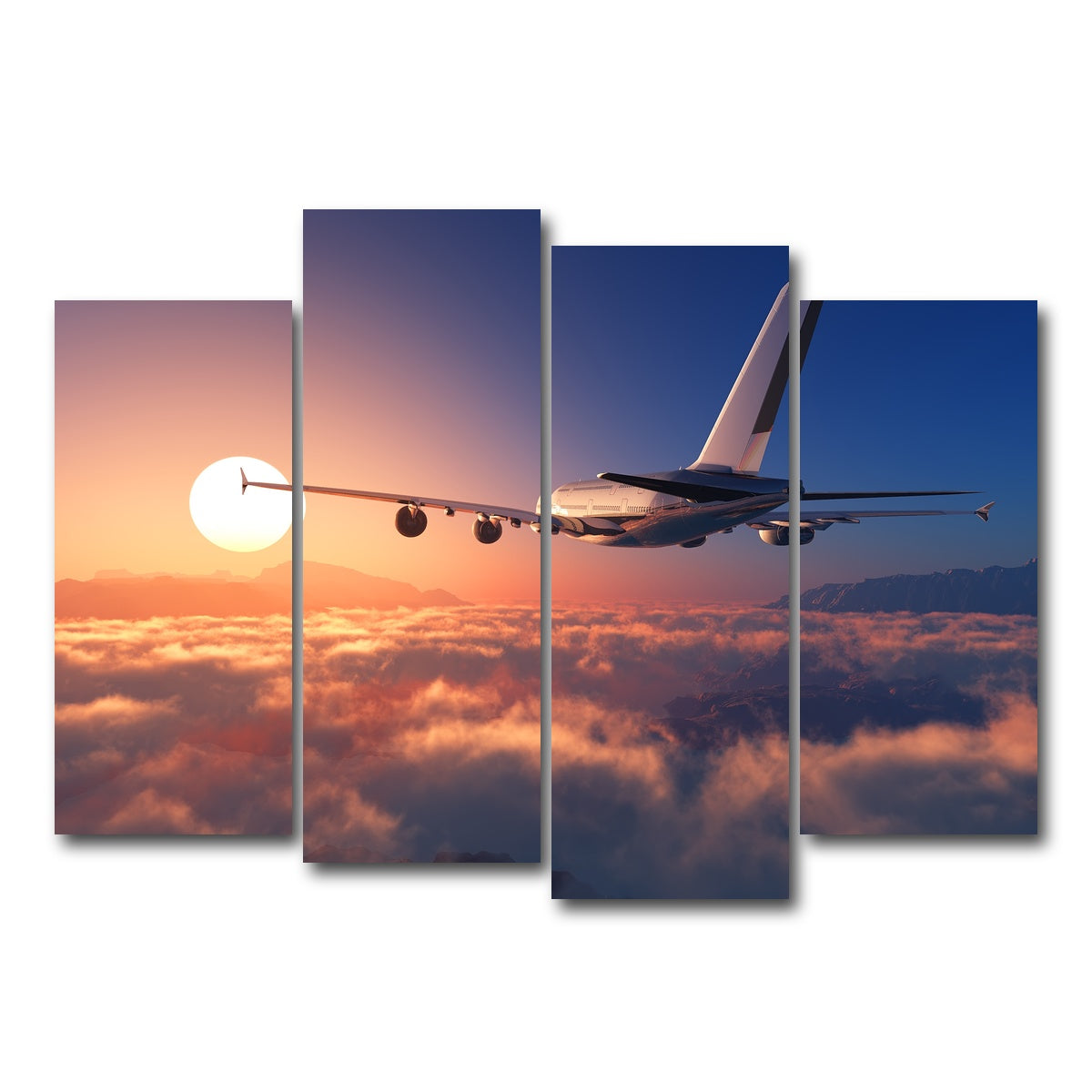 AUTO-MOCKUP WHITE | Airplane above the clouds | 4 Piece | Gallery Wrap Canvas | group=4_normal