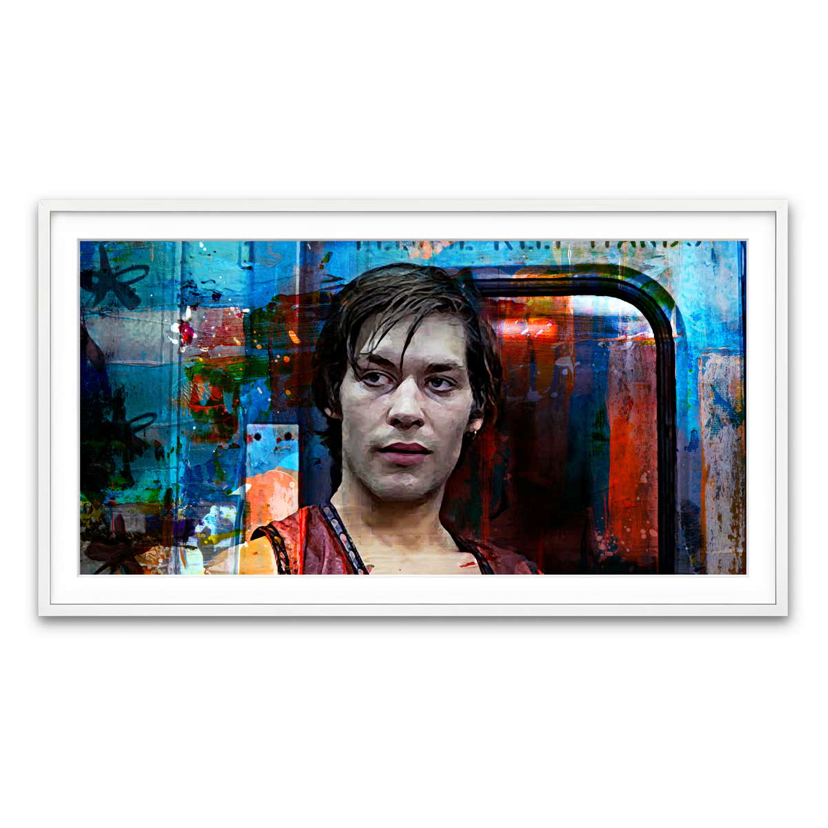 Framed Print 2x1 White