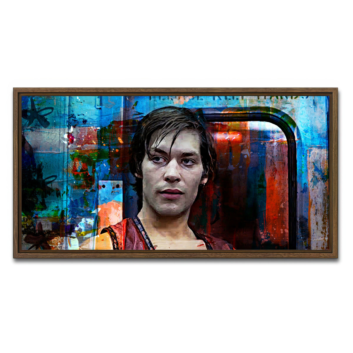 AUTO-MOCKUP WHITE | Ajax | 1 Piece | Walnut Framed Canvas | group=2x1