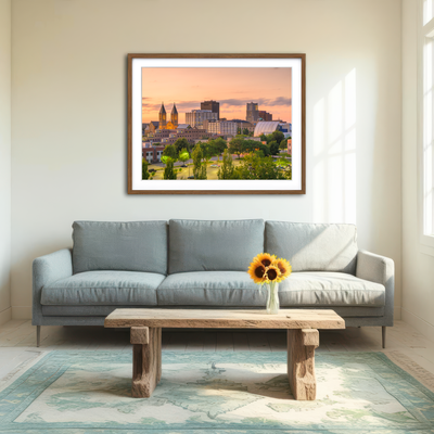 AUTO-MOCKUP ROOM | Akron Downtown Skyline Wall Art