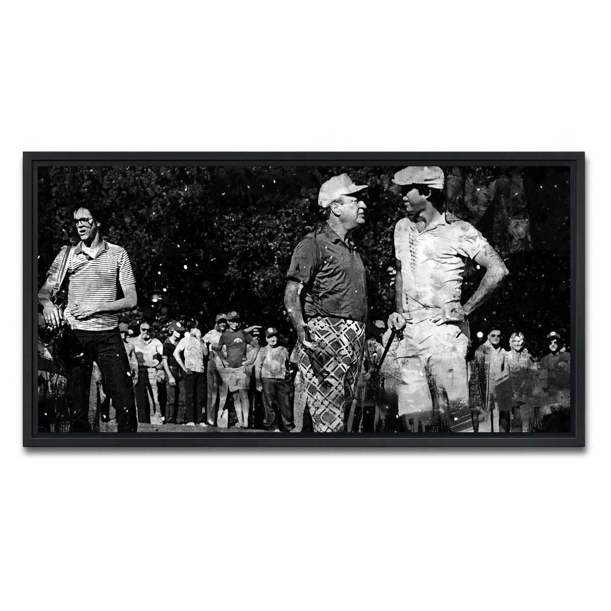 AUTO-MOCKUP WHITE | Al & Ty Caddyshack Grayscale | 1 Piece | Black Framed Canvas | group=2x1