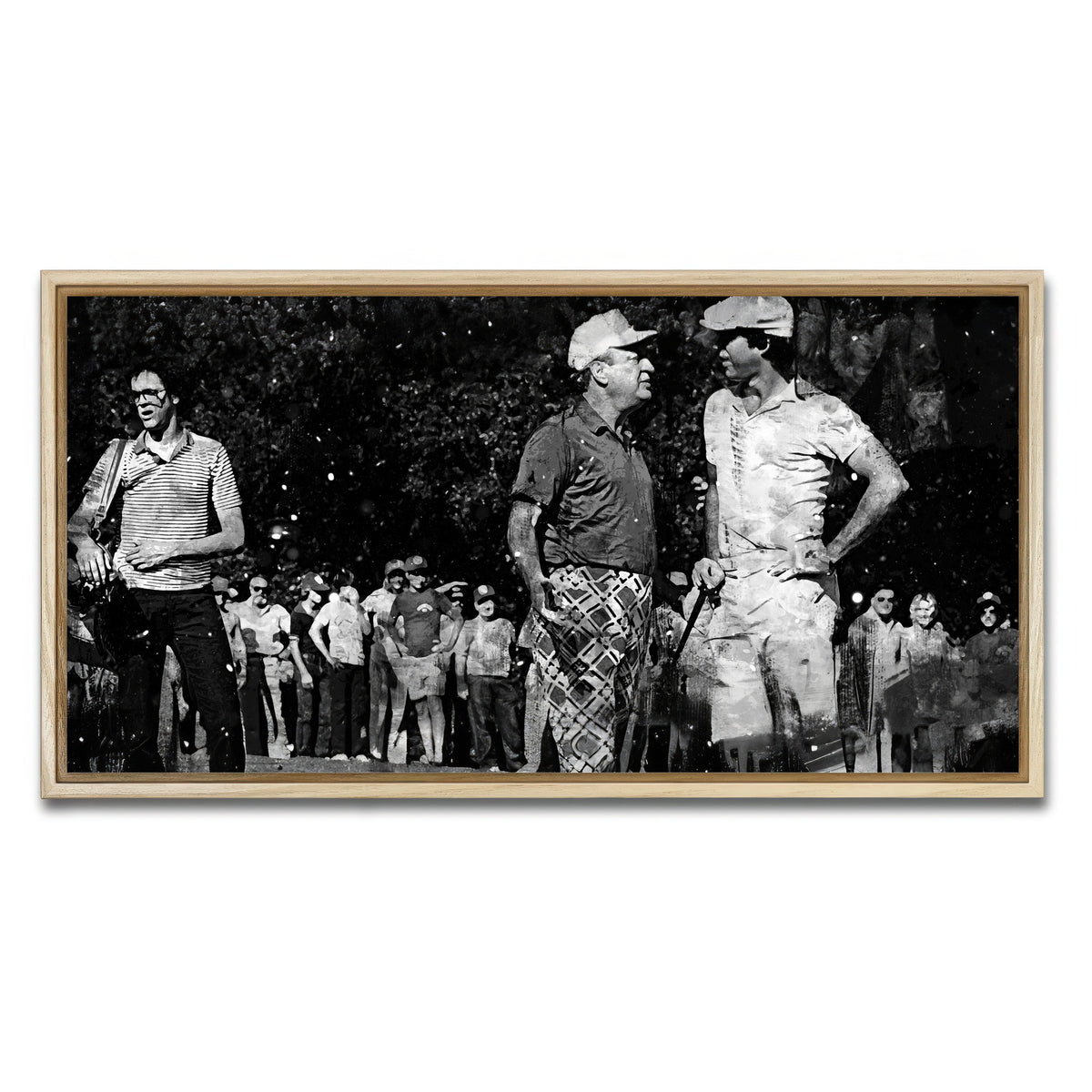 AUTO-MOCKUP WHITE | Al & Ty Caddyshack Grayscale | 1 Piece | Natural Framed Canvas | group=2x1