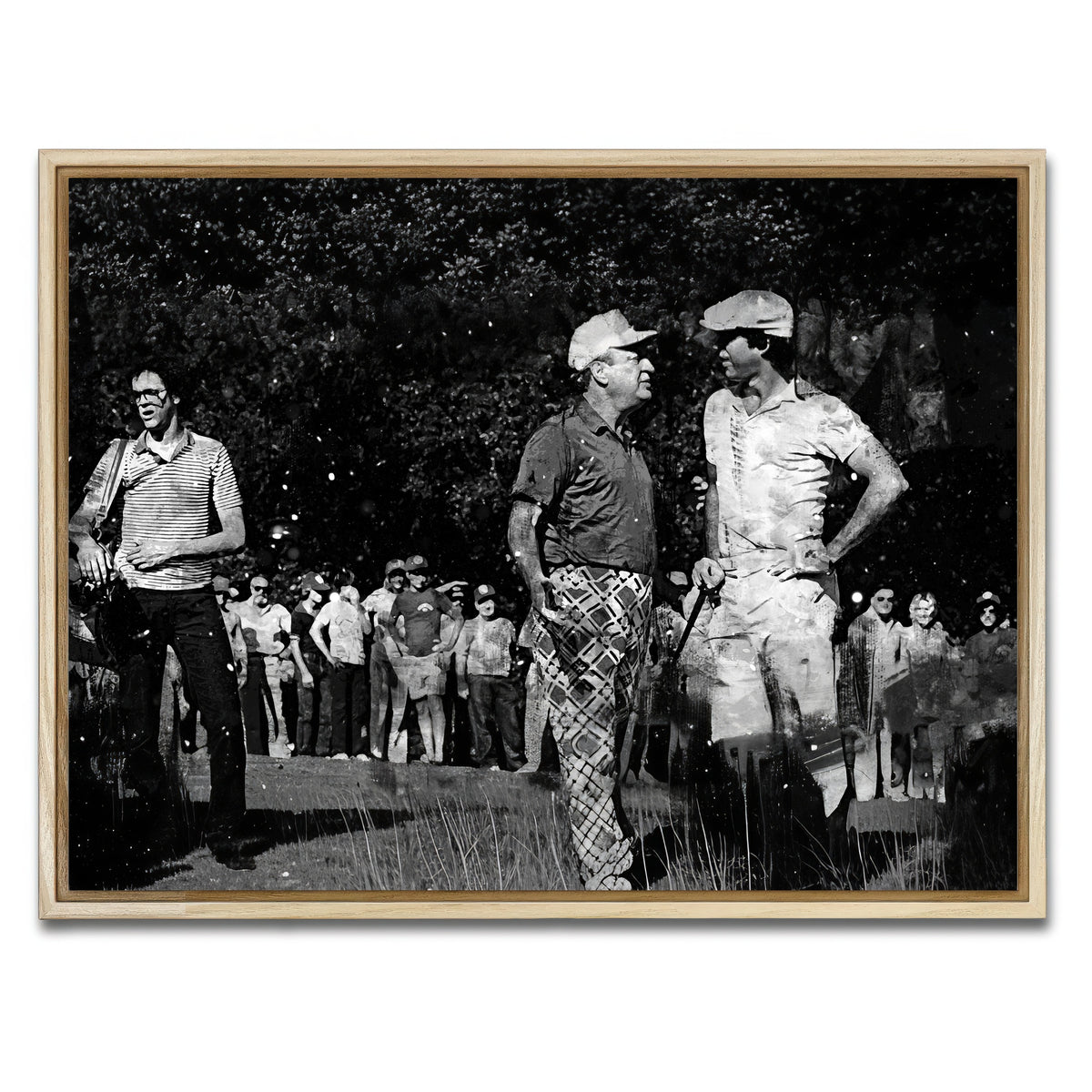 AUTO-MOCKUP WHITE | Al & Ty Caddyshack Grayscale | 1 Piece | Natural Framed Canvas | group=4x3