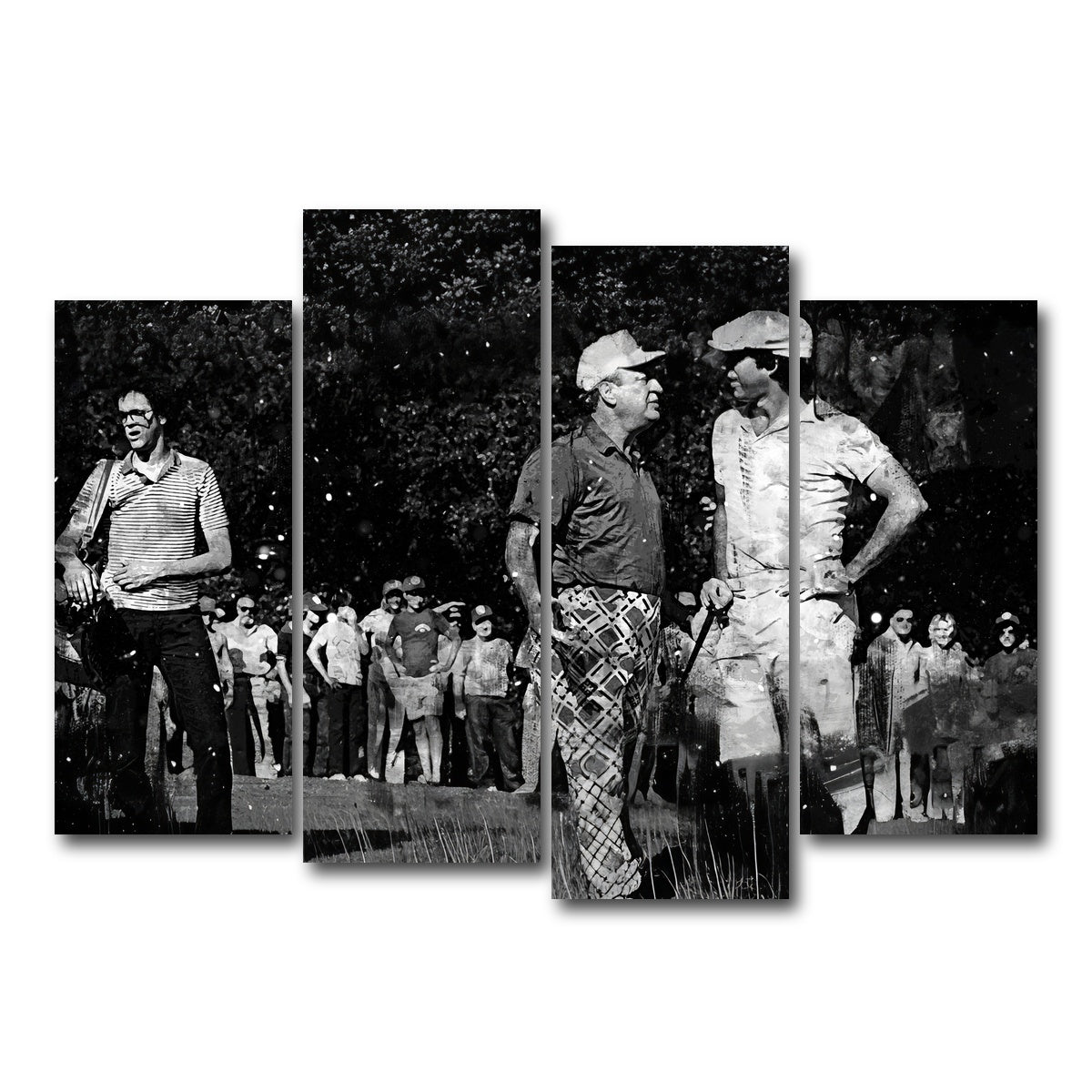 AUTO-MOCKUP WHITE | Al & Ty Caddyshack Grayscale | 4 Piece | Gallery Wrap Canvas | group=4_normal