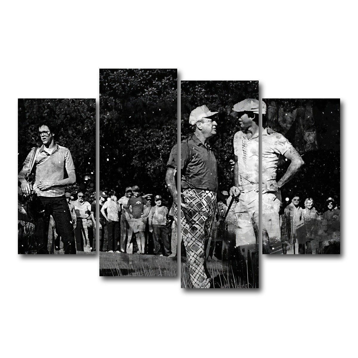 AUTO-MOCKUP WHITE | Al & Ty Caddyshack Grayscale | 4 Piece | Gallery Wrap Canvas | group=4_short