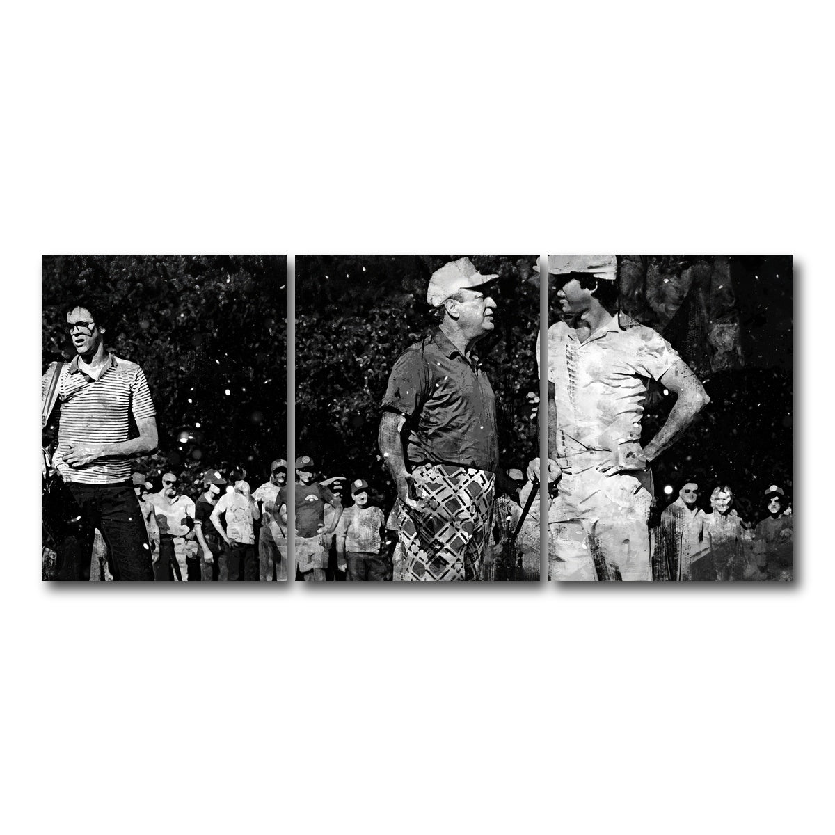 AUTO-MOCKUP WHITE | Al and Ty Caddyshack Grayscale | 3 Piece | Gallery Wrap Canvas | group=18x24