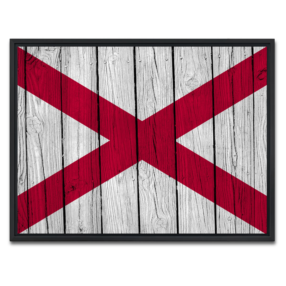 AUTO-MOCKUP WHITE | Alabama State Flag | 1 Piece | Black Framed Canvas | group=4x3