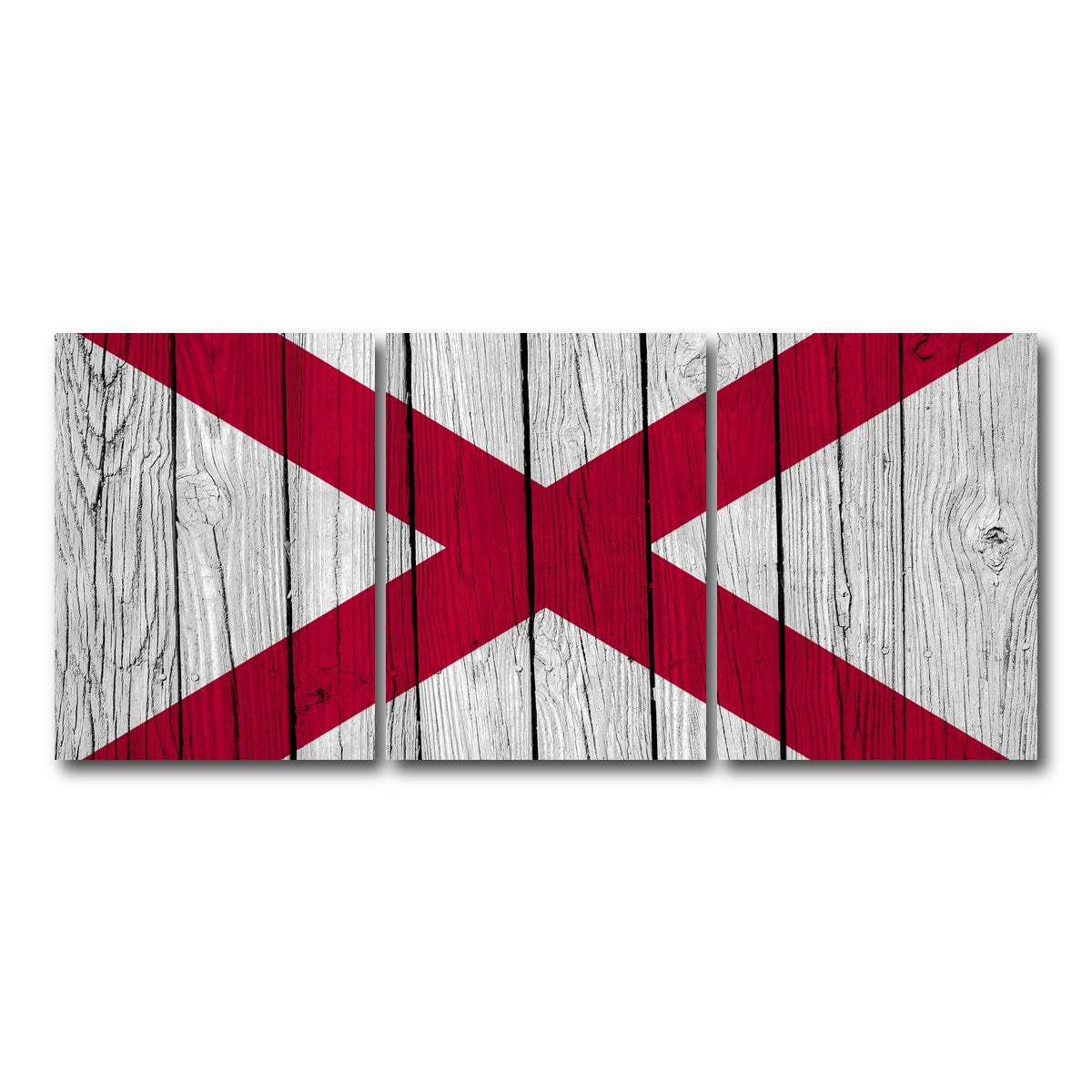 AUTO-MOCKUP WHITE | Alabama State Flag | 3 Piece | Gallery Wrap Canvas | group=18x24