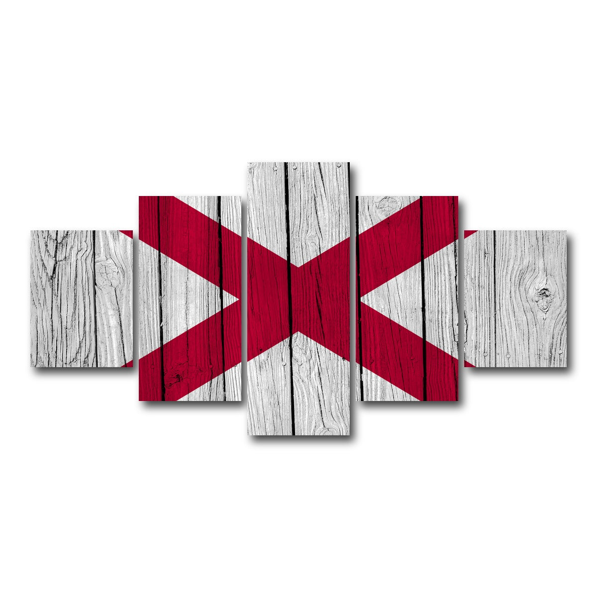 AUTO-MOCKUP WHITE | Alabama State Flag | 5 Piece | Gallery Wrap Canvas | group=5_short