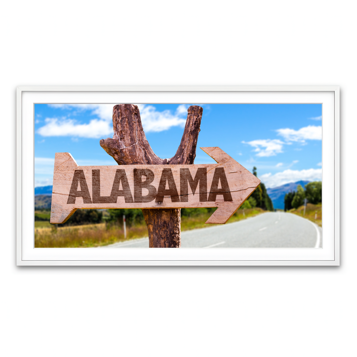 Framed Print 2x1 White