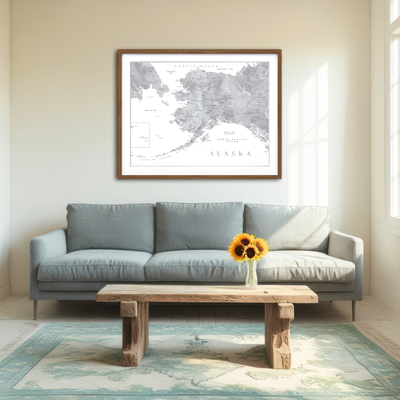 AUTO-MOCKUP ROOM | Alaska Map 2 Wall Art