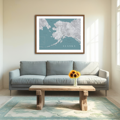 AUTO-MOCKUP ROOM | Alaska Map Wall Art