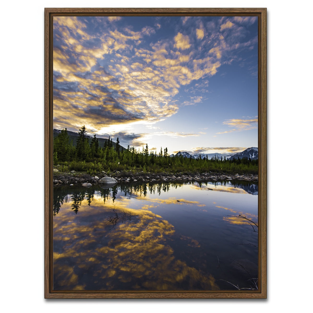 AUTO-MOCKUP WHITE | Alaskan Evening | 1 Piece | Walnut Framed Canvas | group=3x4