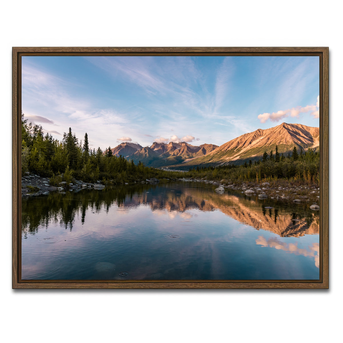 AUTO-MOCKUP WHITE | Alaskan Reflection | 1 Piece | Walnut Framed Canvas | group=4x3