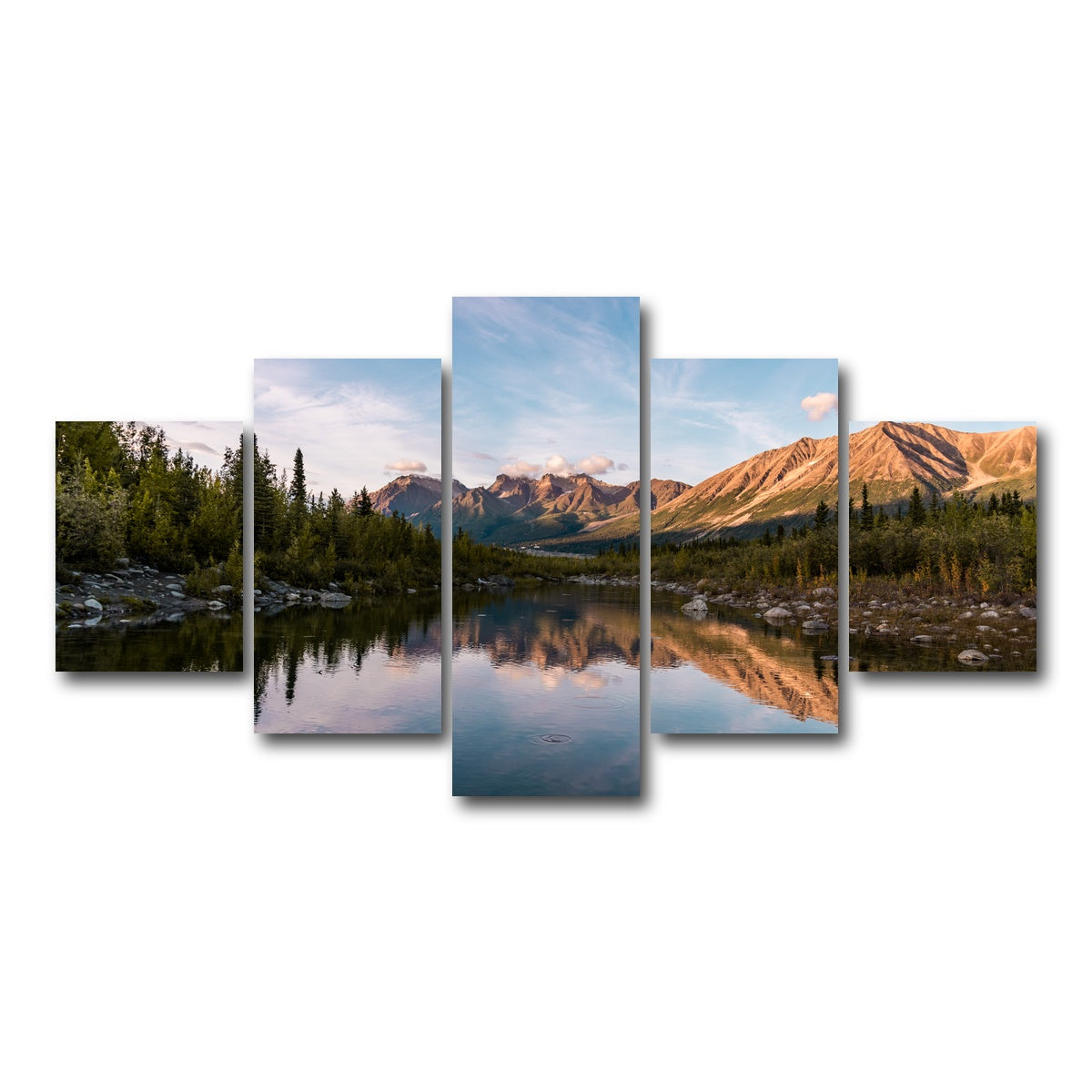 AUTO-MOCKUP WHITE | Alaskan Reflection | 5 Piece | Gallery Wrap Canvas | group=5_short