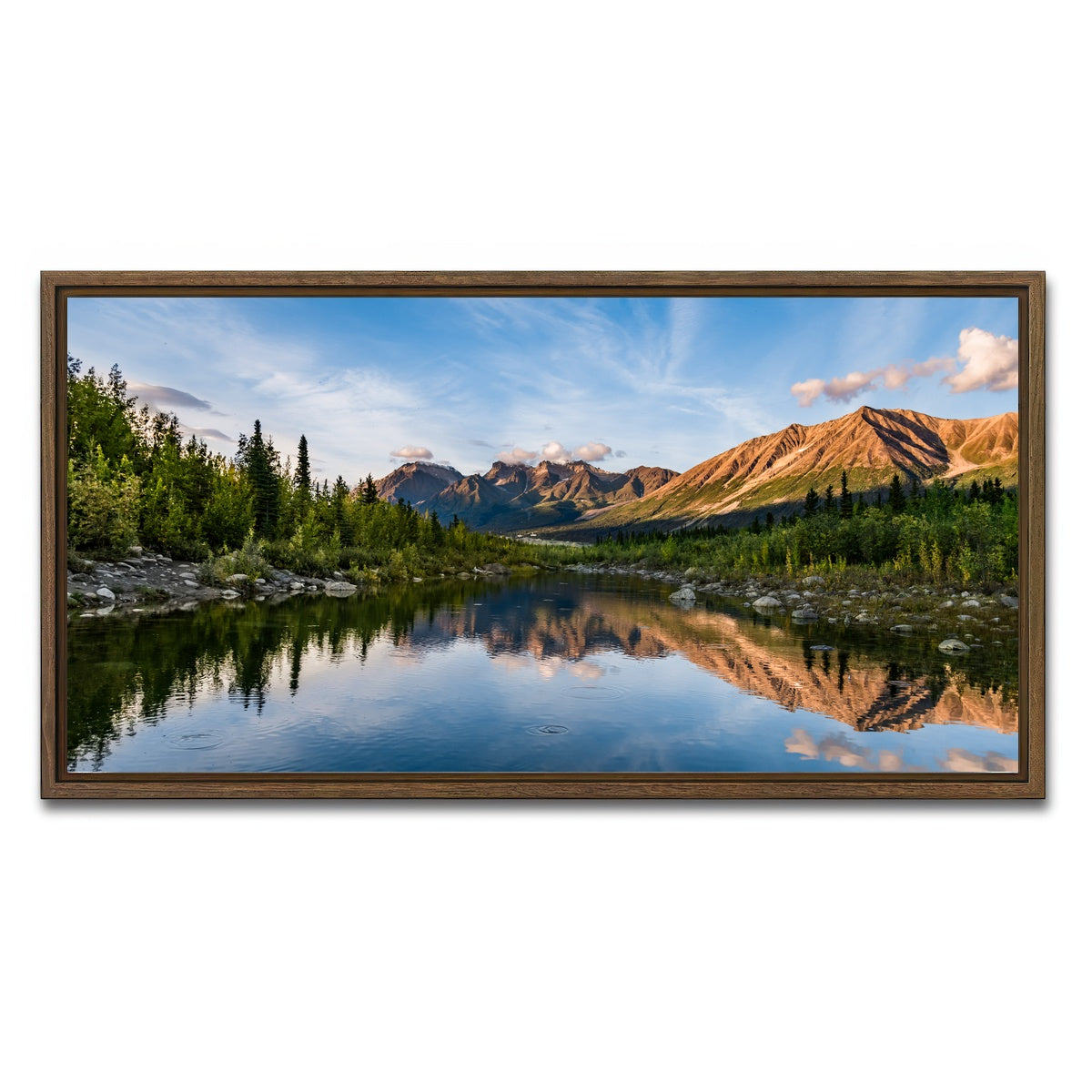 AUTO-MOCKUP WHITE | Alaskan Reflections | 1 Piece | Walnut Framed Canvas | group=2x1