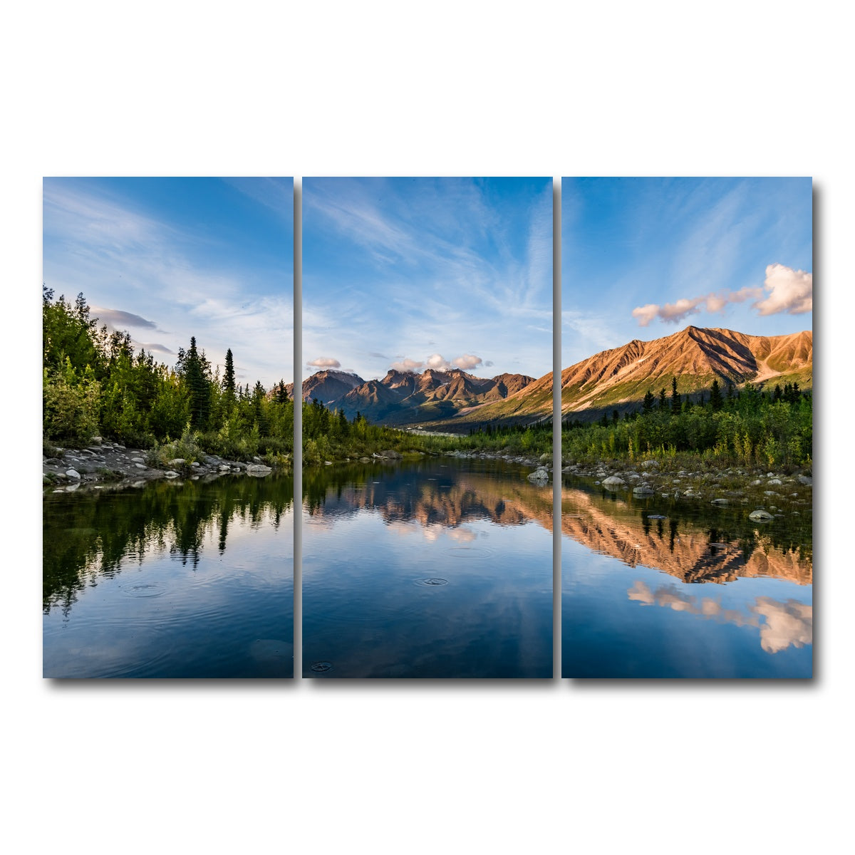 AUTO-MOCKUP WHITE | Alaskan Reflections | 3 Piece | Gallery Wrap Canvas | group=12x24