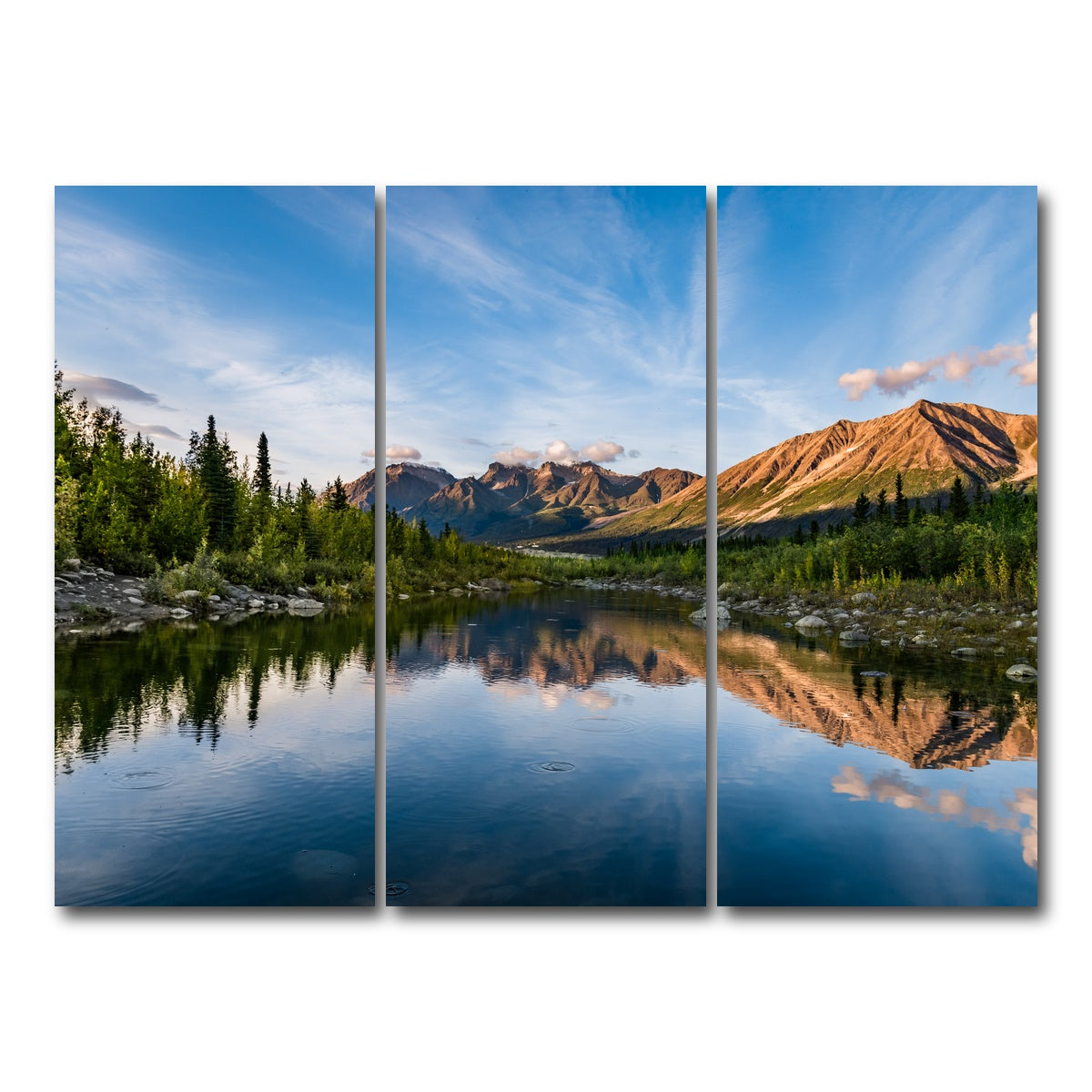 AUTO-MOCKUP WHITE | Alaskan Reflections | 3 Piece | Gallery Wrap Canvas | group=8x18