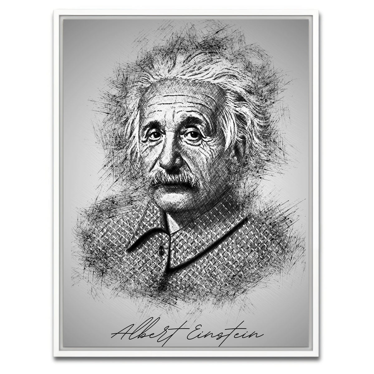 AUTO-MOCKUP WHITE | Albert Einstein | 1 Piece | White Framed Canvas | group=3x4