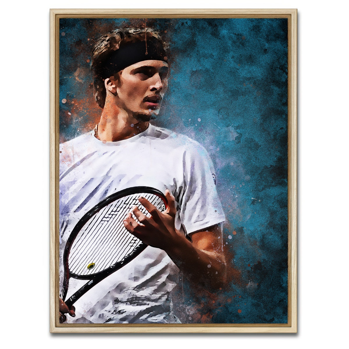 AUTO-MOCKUP WHITE | Alexander Zverev | 1 Piece | Natural Framed Canvas | group=3x4