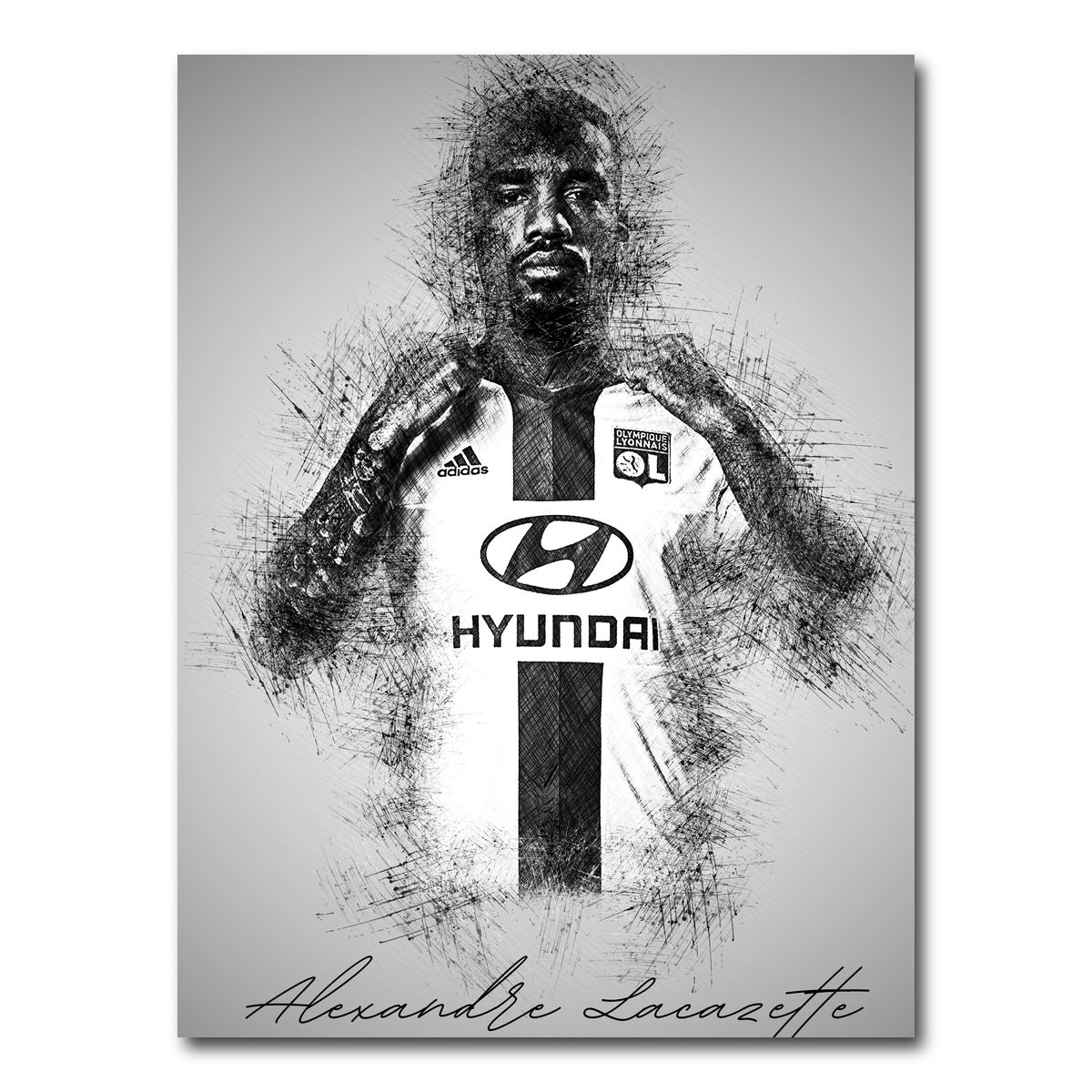 AUTO-MOCKUP WHITE | Alexandre Lacazette | 1 Piece | Gallery Wrap Canvas | group=3x4