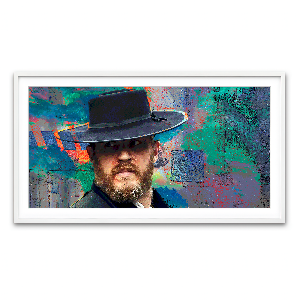 Framed Print 2x1 White