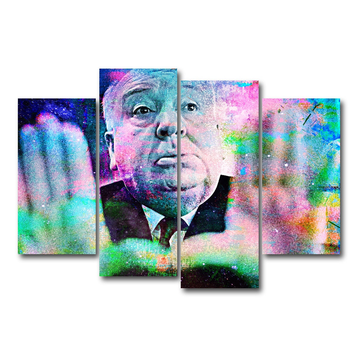 AUTO-MOCKUP WHITE | Alfred Hitchcock | 4 Piece | Gallery Wrap Canvas | group=4_short
