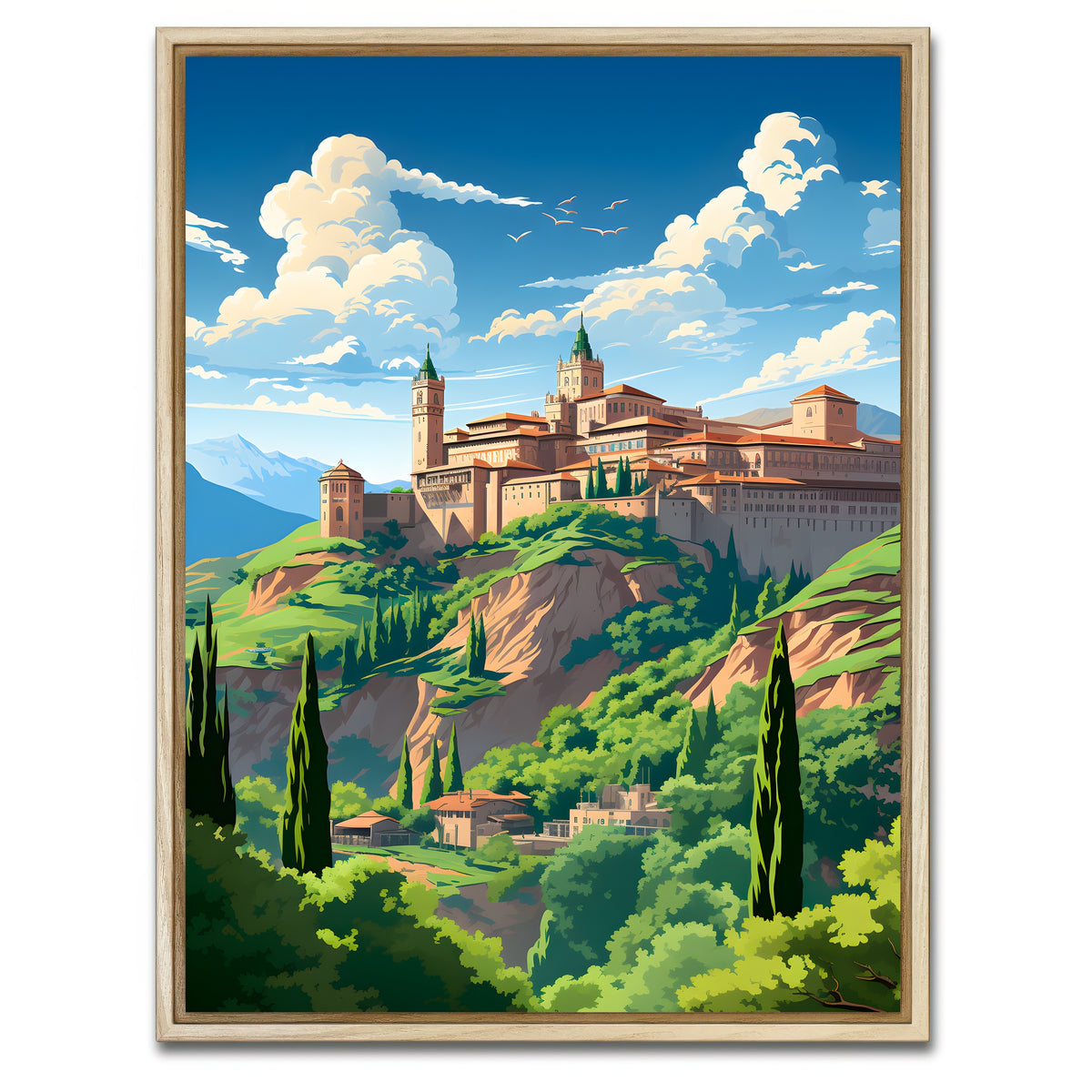 AUTO-MOCKUP WHITE | Alhambra - Grenada - Spain | 1 Piece | Natural Framed Canvas | group=3x4