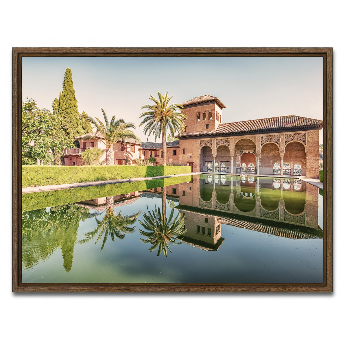 AUTO-MOCKUP WHITE | Alhambra Garden | 1 Piece | Walnut Framed Canvas | group=4x3