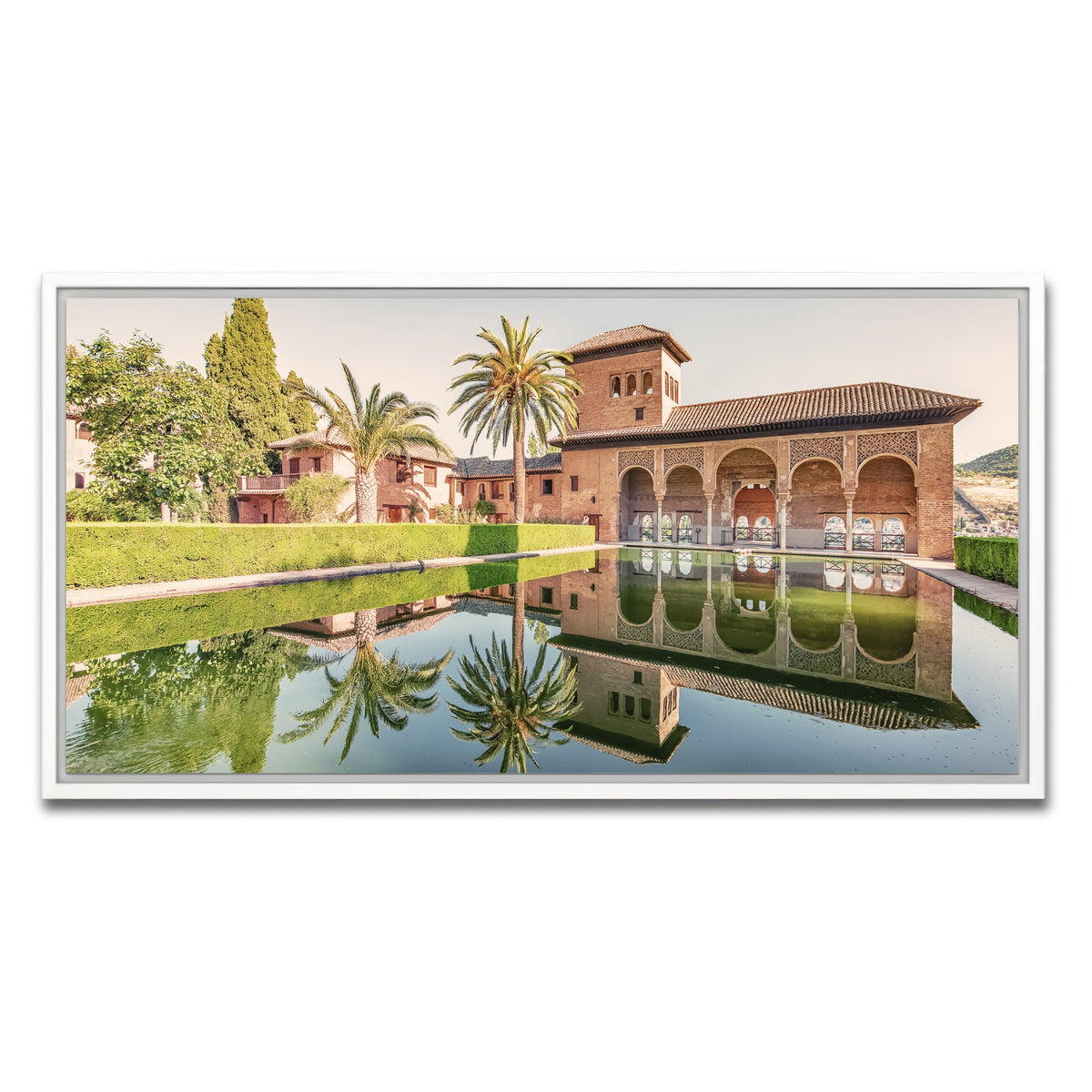 AUTO-MOCKUP WHITE | Alhambra Garden | 1 Piece | White Framed Canvas | group=2x1