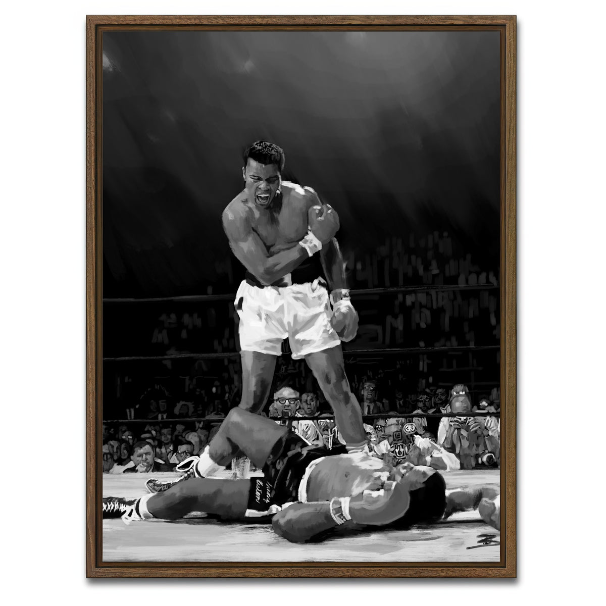 AUTO-MOCKUP WHITE | Ali Knockout | 1 Piece | Walnut Framed Canvas | group=3x4