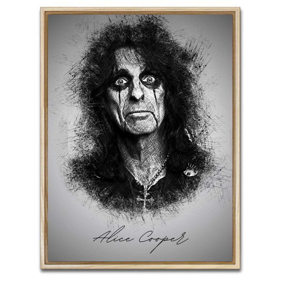 AUTO-MOCKUP WHITE | Alice Cooper | 1 Piece | Natural Framed Canvas | group=3x4