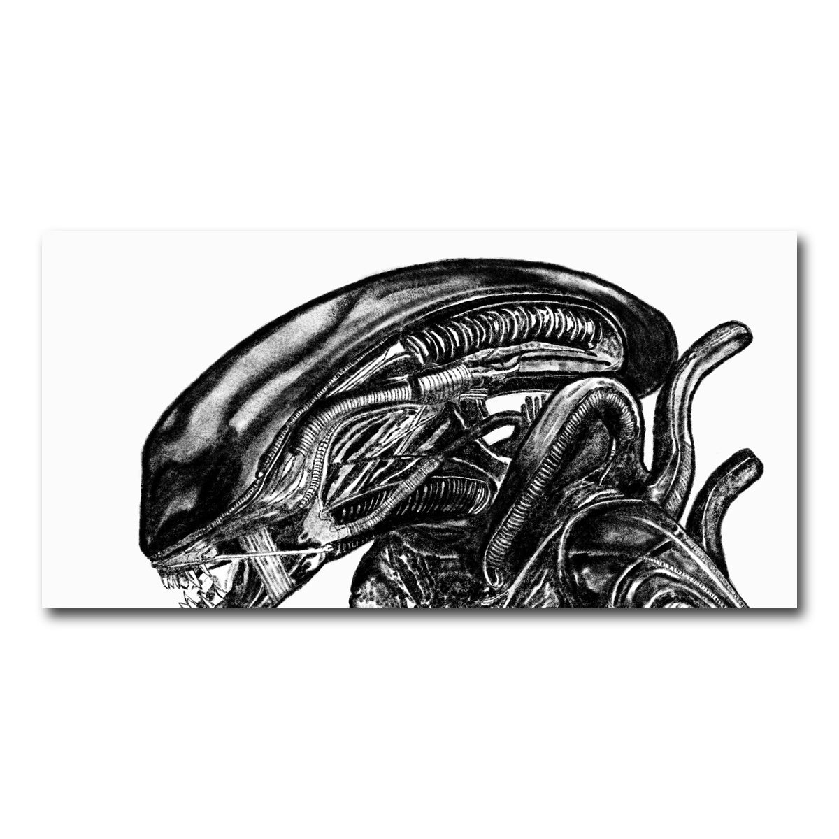 AUTO-MOCKUP WHITE | Alien Sketch | 1 Piece | Gallery Wrap Canvas | group=2x1
