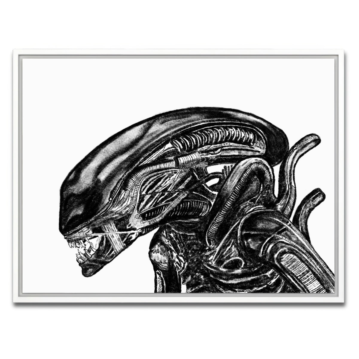 AUTO-MOCKUP WHITE | Alien Sketch | 1 Piece | White Framed Canvas | group=4x3