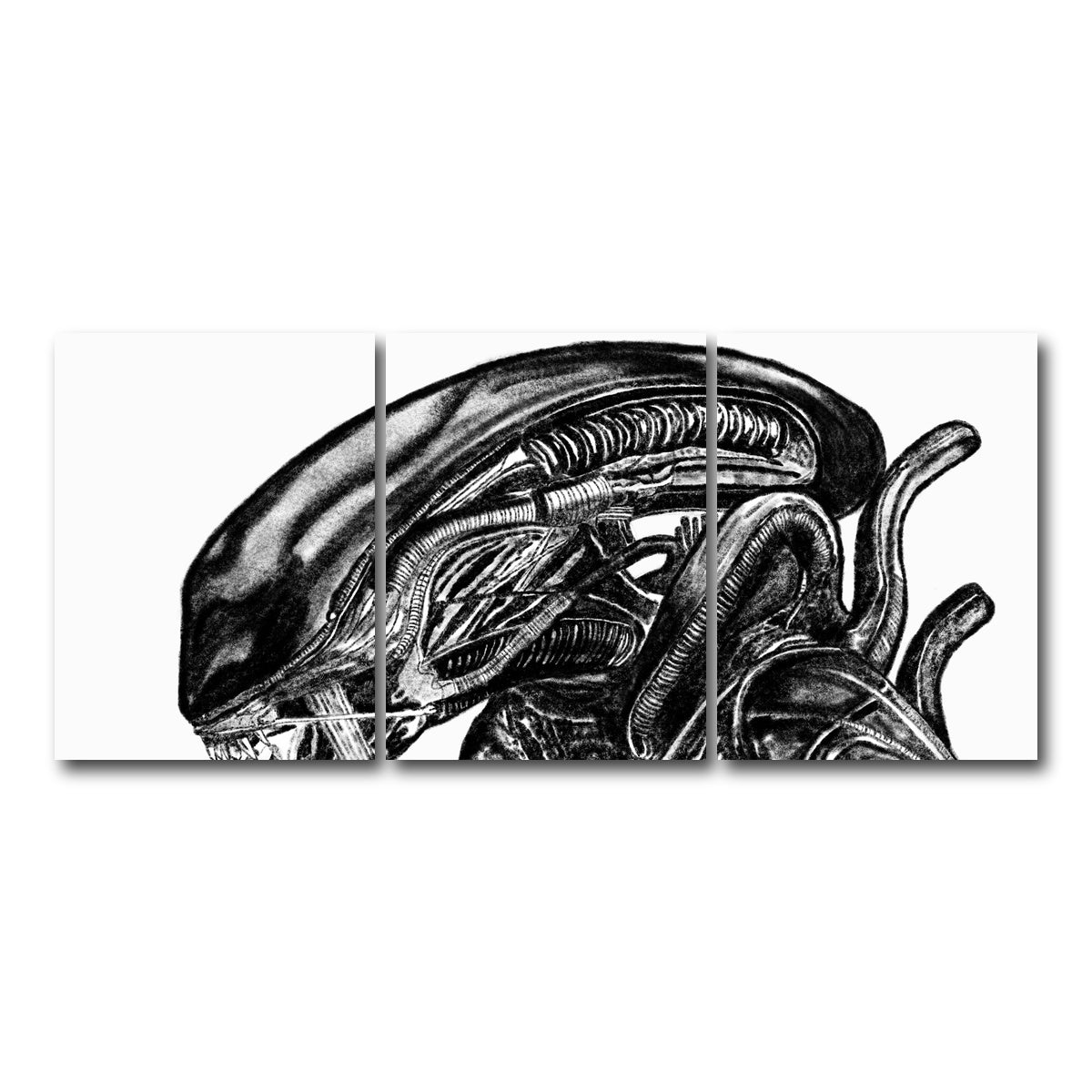 AUTO-MOCKUP WHITE | Alien Sketch | 3 Piece | Gallery Wrap Canvas | group=18x24